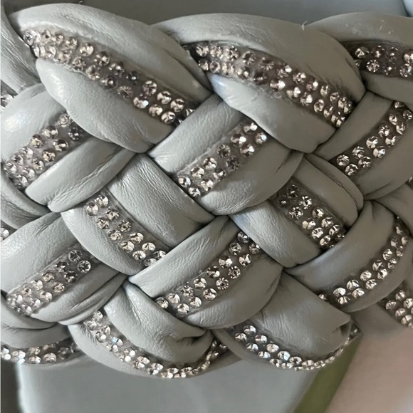 Vince Camuto Belmiya Metallic Beaded Braided Sandal In Mint Green Pistachio NWT - Picture 10 of 11